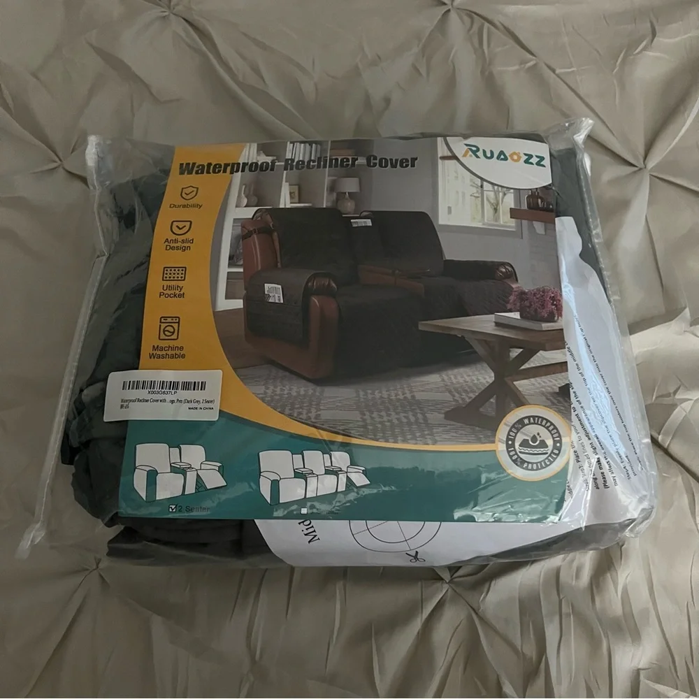 EUC Ruaozz Couch Waterproof Recliner Protector Cover, Grey (4573)